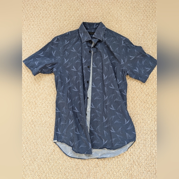 Saks Fifth Avenue Seersucker Shirt, Small - Picture 1 of 3